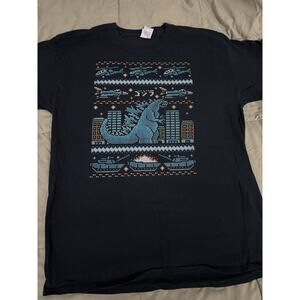 Men's 8-Bit Godzilla Graphic T-Shirt Size Large Color Black